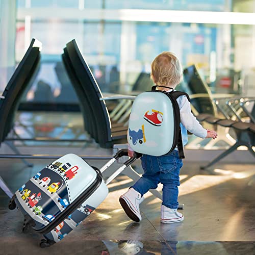 HONEY JOY Kids Luggage Set, 12" Backpack & 16" Suitcase