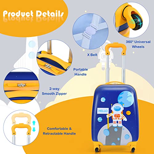 Goplus Astronaut Kids Carry On Luggage Set - 2PCS
