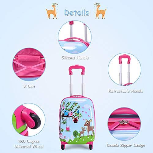 Kids Luggage Set: Backpack & Suitcase + Wheels - Deer