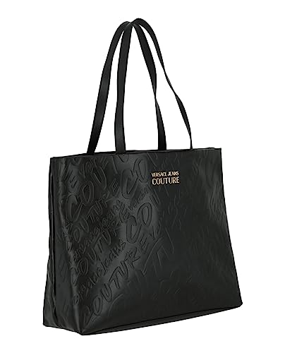 Versace Tonal Logo Embossed Designer Tote Bag