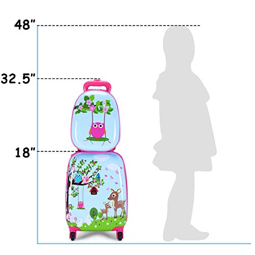 Kids Luggage Set: Backpack & Suitcase + Wheels - Deer