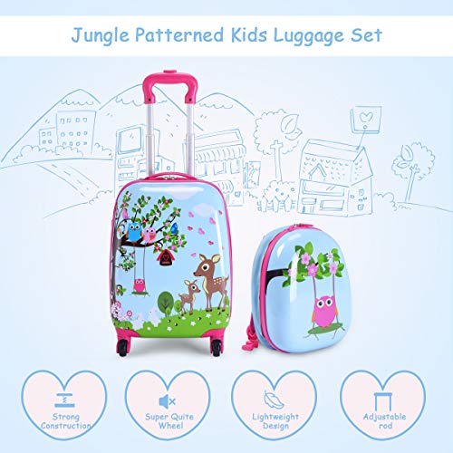 Kids Luggage Set: Backpack & Suitcase + Wheels - Deer