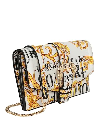 White Versace Jeans Couture Mini Bag with Baroque Logo Print