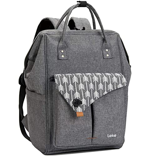 Lekesky Grey Laptop Rucksack Bag - Designed for Stylish Travelers