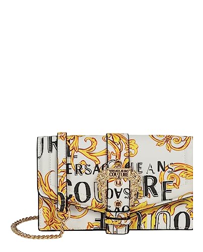 White Versace Jeans Couture Mini Bag with Baroque Logo Print