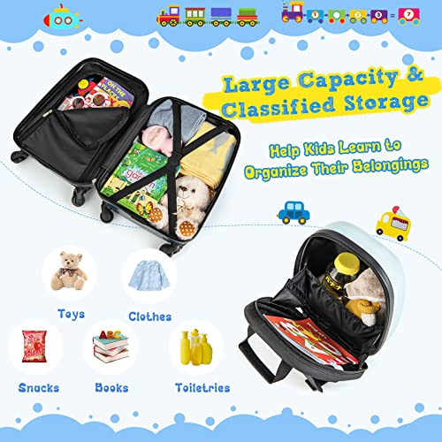 HONEY JOY Kids Luggage Set, 12" Backpack & 16" Suitcase