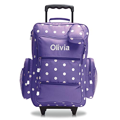 Lillian Vernon Kids Personalized Purple Polka Dot Luggage