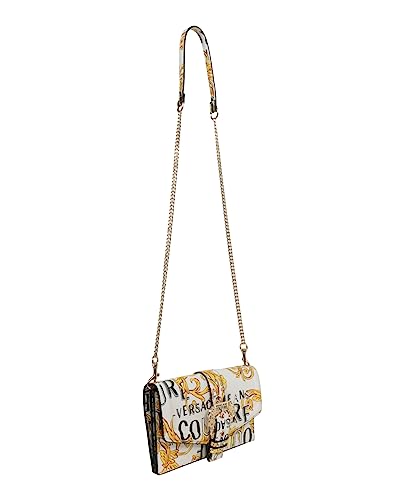 White Versace Jeans Couture Mini Bag with Baroque Logo Print
