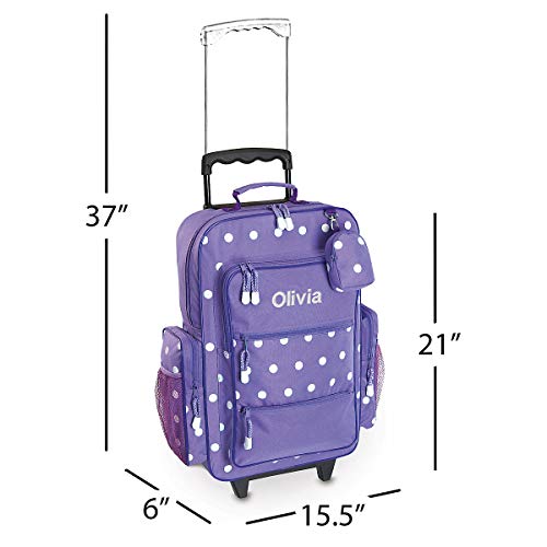 Lillian Vernon Kids Personalized Purple Polka Dot Luggage