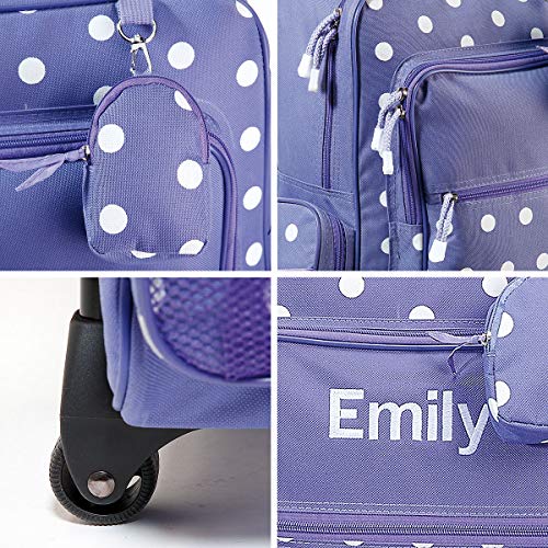 Lillian Vernon Kids Personalized Purple Polka Dot Luggage
