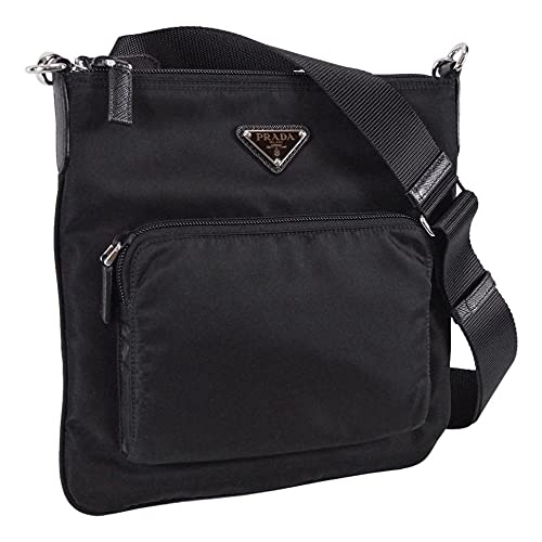 Prada Medium Black Nylon Messenger Crossbody Bag, Unisex