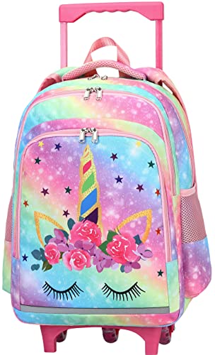 CAMTOP 18 Inch Girls Rolling Backpack with Wheels