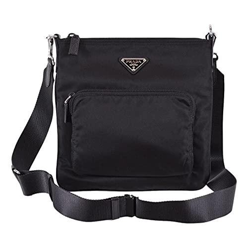 Prada Medium Black Nylon Messenger Crossbody Bag, Unisex