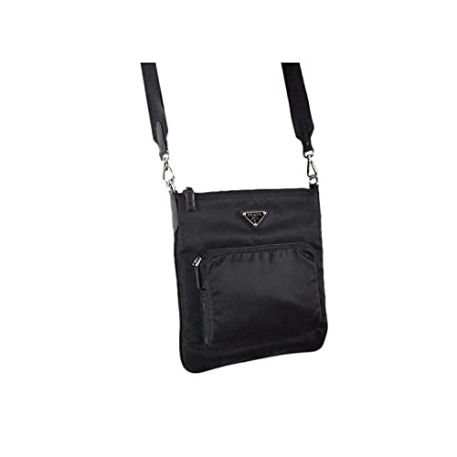 Prada Medium Black Nylon Messenger Crossbody Bag, Unisex