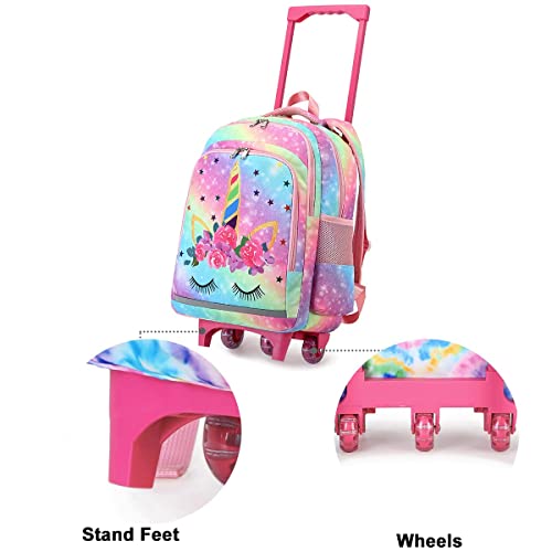 CAMTOP 18 Inch Girls Rolling Backpack with Wheels