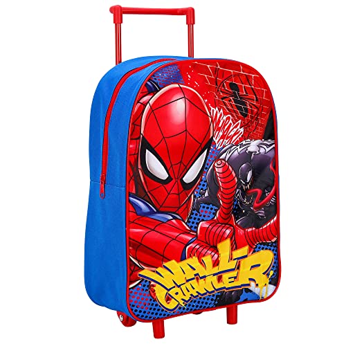 Spiderman Kinder-Trolley mit Rollen und Teleskopgriff, 43x29x14 cm