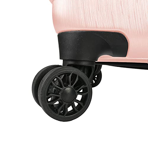 Pink Designer Handbag with Spinner Wheels and USB Port