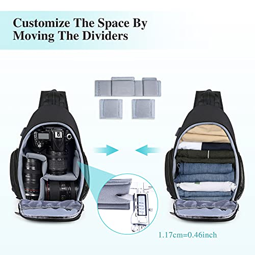 BAIGIO Camera Sling Backpack - Canon/Nikon/Sony/Fuji Compatible