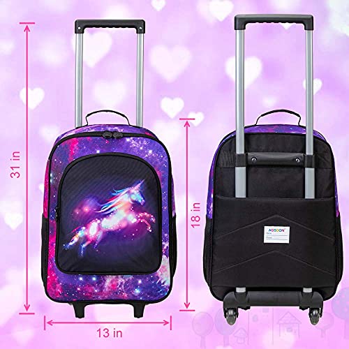 Girls' Unicorn Rolling Suitcase - Travel Carry On