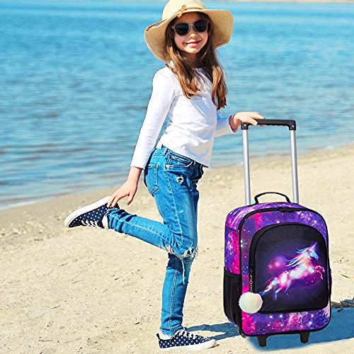 Girls' Unicorn Rolling Suitcase - Travel Carry On