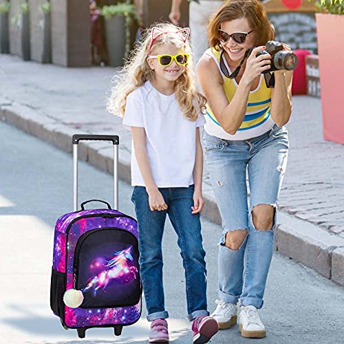 Girls' Unicorn Rolling Suitcase - Travel Carry On