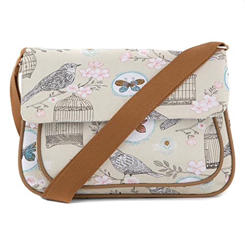 Lilley Designer Beige Handbag with Bird Motif