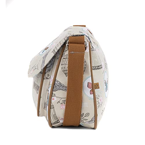 Lilley Designer Beige Handbag with Bird Motif