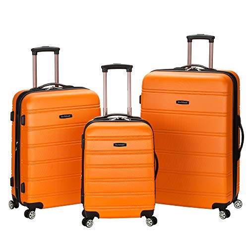 Rockland Melbourne Designer Hardside Spinner Wheel Luggage, Orange