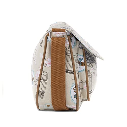Lilley Designer Beige Handbag with Bird Motif