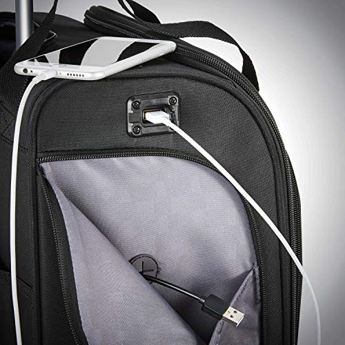 Jet Black Samsonite Spinner with USB Connection