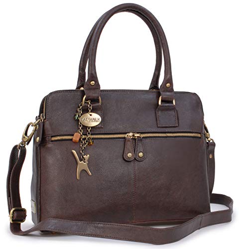 Catwalk Collection Women's Large Vintage Leather Tote - Brown