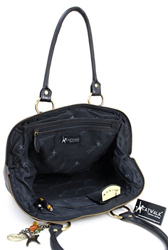 Luxury Black Leather Catwalk Collection Tote/Shoulder Bag - DOCTOR