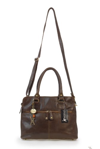Catwalk Collection Women's Large Vintage Leather Tote - Brown
