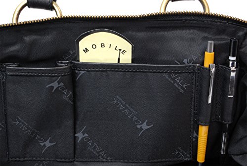 Luxury Black Leather Catwalk Collection Tote/Shoulder Bag - DOCTOR