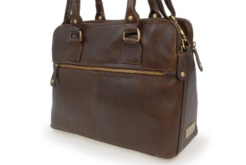 Catwalk Collection Women's Large Vintage Leather Tote - Brown