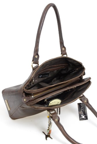 Catwalk Collection Women's Large Vintage Leather Tote - Brown