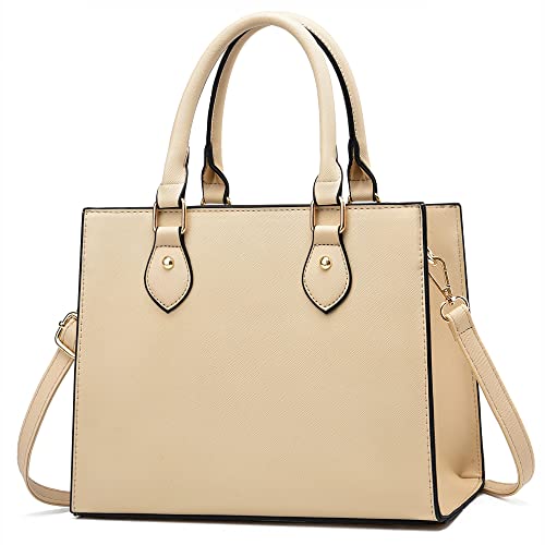 Chic Designer PU Leather Crossbody Handbags (White Apricot)