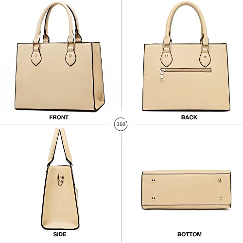 Chic Designer PU Leather Crossbody Handbags (White Apricot)