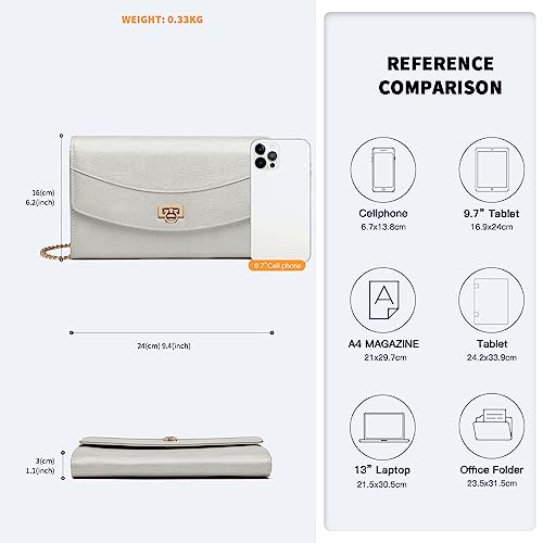 Miss Lulu Ladies Clutch - Shimmering Chain Purse