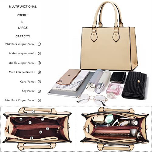 Chic Designer PU Leather Crossbody Handbags (White Apricot)