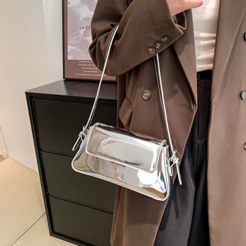Silver Sparkly Designer Handbag for Evening Events