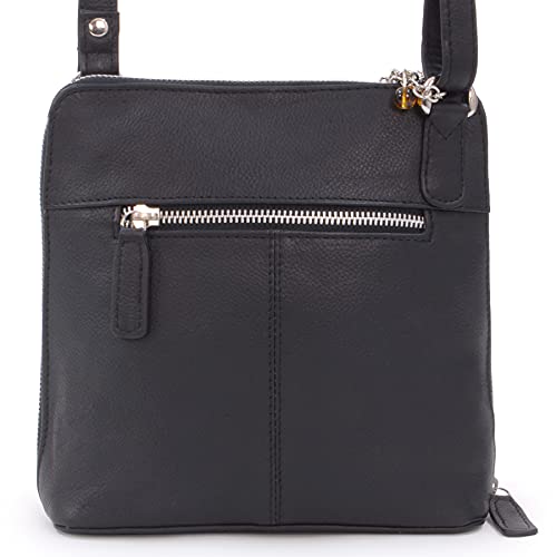 Catwalk Collection Handbags - Women's Leather Cross Body Bag - ELEANOR - Black