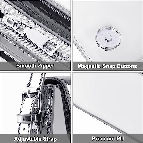 Silver Designer Evening Bag for Women - DKIIL NOIYB