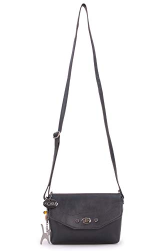 Catwalk Collection Handbags Small Crossbody Shoulder Bag - FLORENCE Black