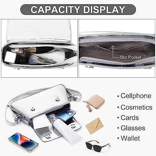 Silver Designer Evening Bag for Women - DKIIL NOIYB