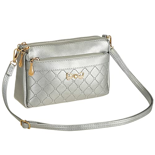 FULEI Small Silver Cross Body Designer Handbag
