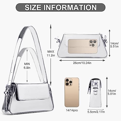Silver Designer Evening Bag for Women - DKIIL NOIYB