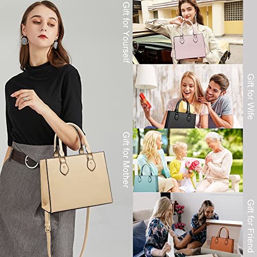 Chic Designer PU Leather Crossbody Handbags (White Apricot)