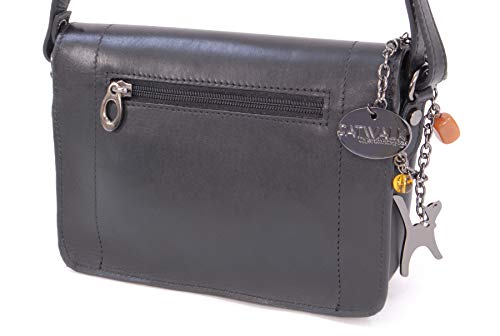 Catwalk Collection Handbags Small Crossbody Shoulder Bag - FLORENCE Black