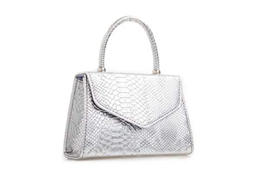 LeahWard Silver Snake Patent Clutch | Designer Handbag